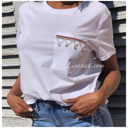 T-Shirt Modèle PERLA BLANC