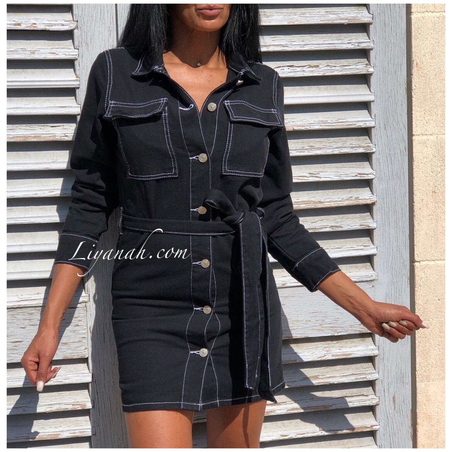 Robe en JEAN Modèle NAYANA NOIR