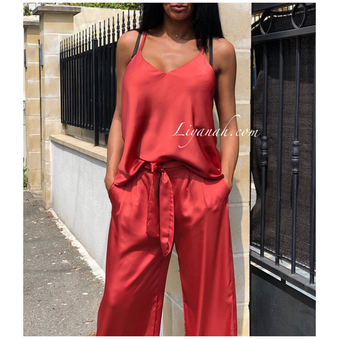 Ensemble Modèle ZUMA Top + Pantalon Rouille